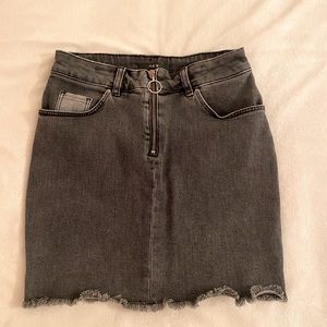 Black denim skirt